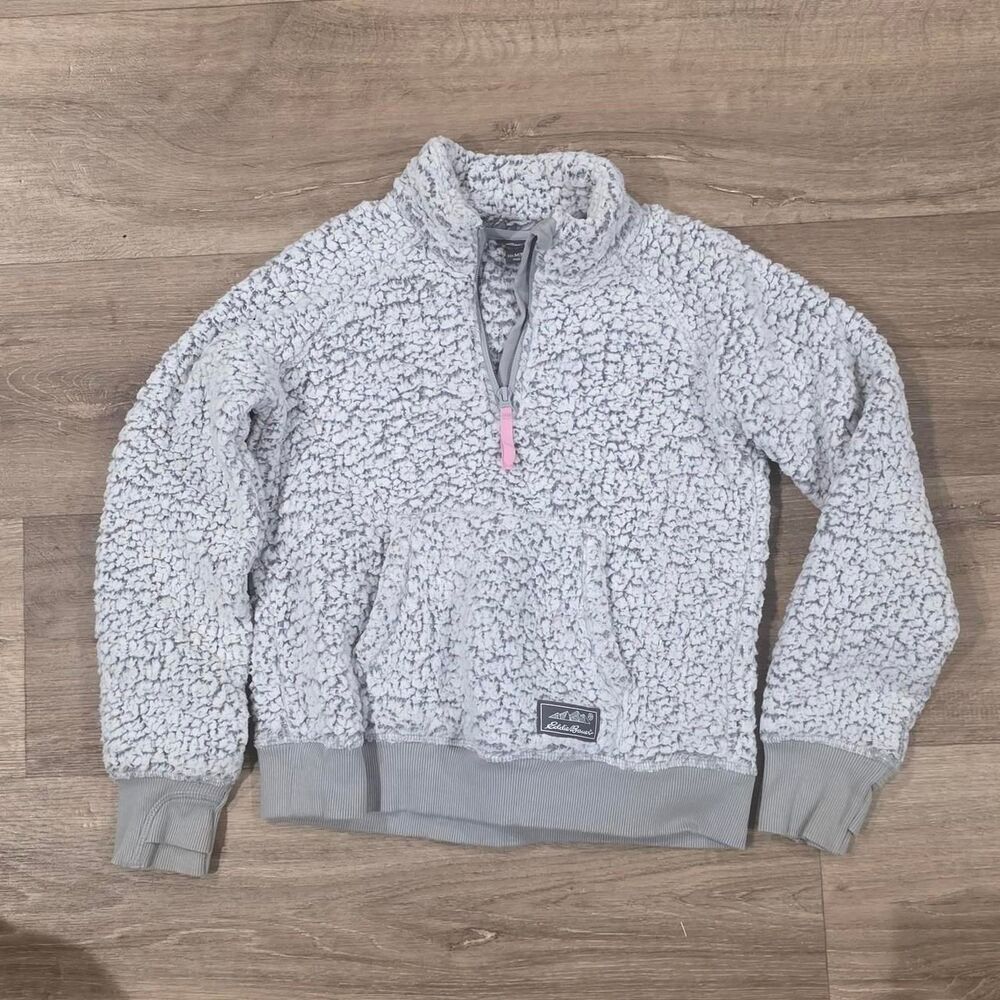 Eddie-bauer Grey and White Sweatshirt